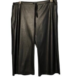 Search for Sanity size large black faux leather high rise wide leg cropped pants